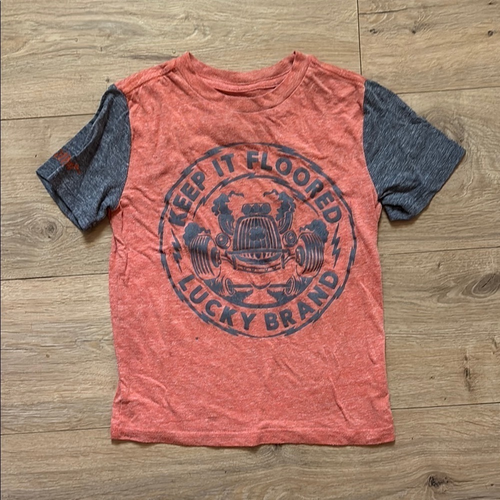 Lucky Brand Kids Coral and Gray Graphic T-Shirt